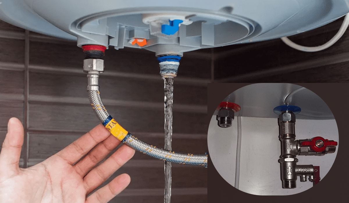 Процесс слива воды из электрического водонагревателя